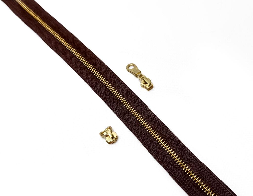 Молния рулонная YKK T5 (коричневая/латунь)